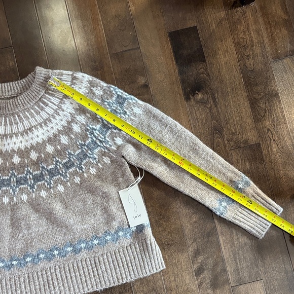 Joie Fair Isle Knit Patterned Sweater - Beige and Blue Size M NWT - Picture 8 of 9